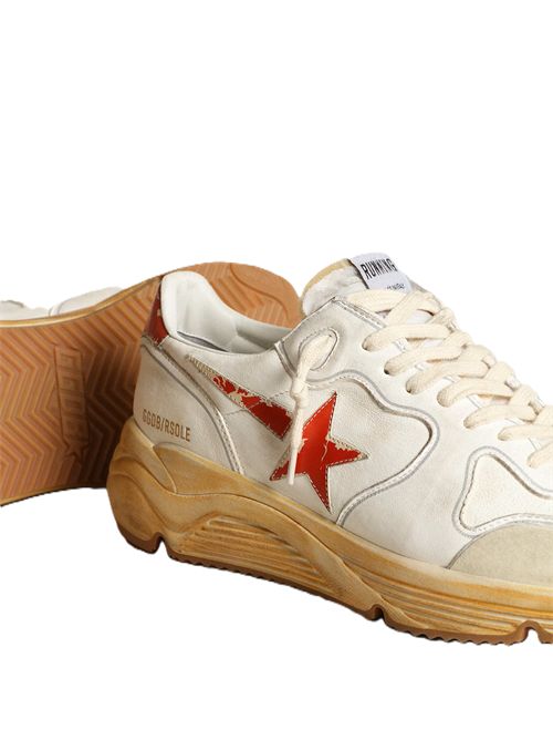 Golden Goose Running Sole Uomo con stella e talloncino in pelle con stampa rossa Golden Goose | GMF00126F00346010575